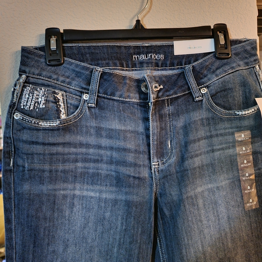 Sz 8 Maurices Bootcut Embellished Jeans
